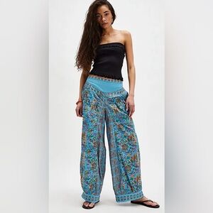 Free People Laurel Canyon Pants in Turquoise